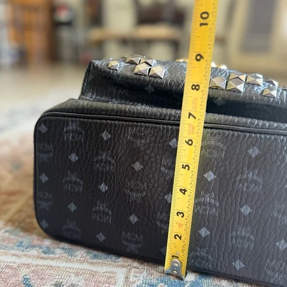 MCM Black Backpack with Gold Accents display picture 2
